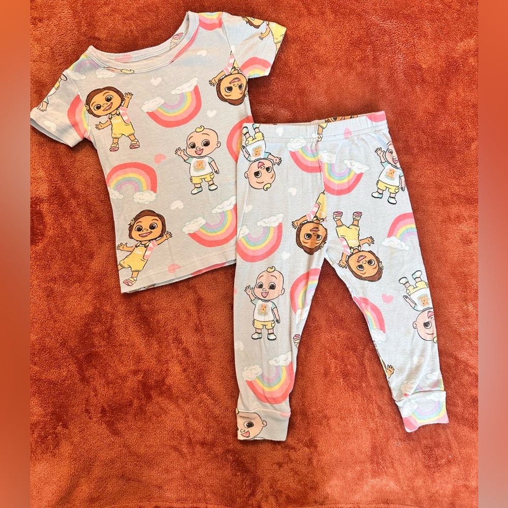 Cocomelon Kids Pajamas with Cartoon Print - Multicolor